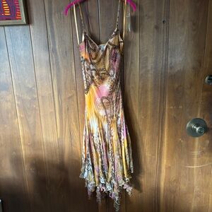 vintage y2k NWT Alberto Makali 100% silk beaded asymmetrical mermaid fairy dress